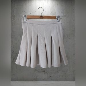 SHEIN Cream Pleated Circle Skirt